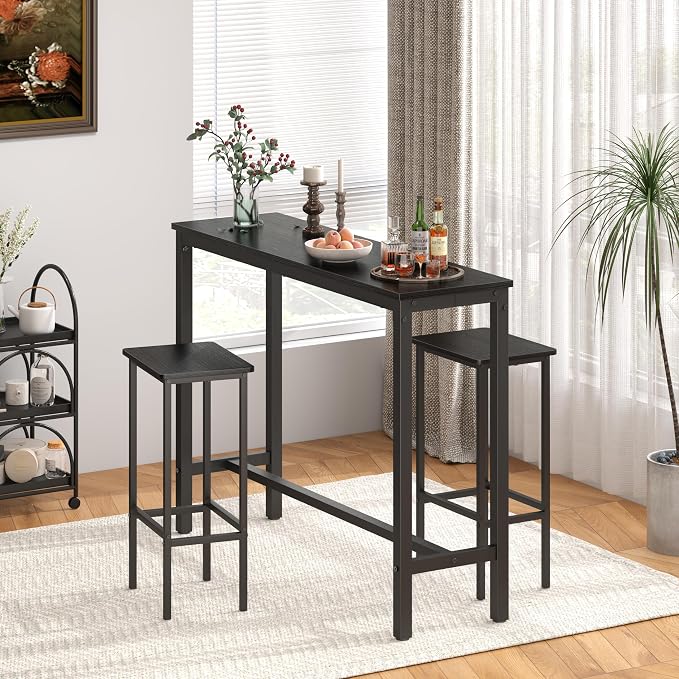 Mr IRONSTONE Bar Table, for Narrow Space, Living Room, Sturdy Metal Frame - Image 2