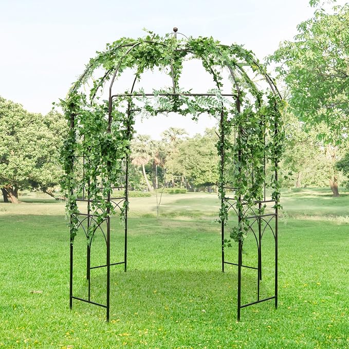 Safstar Birdcage Shape Garden Arbor, 8.4' H x 7' W Heavy-Duty Metal Pergola - Image 2