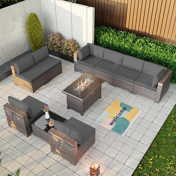 Kullavik 10 Pieces Outdoor Patio Furniture Set - Image 8