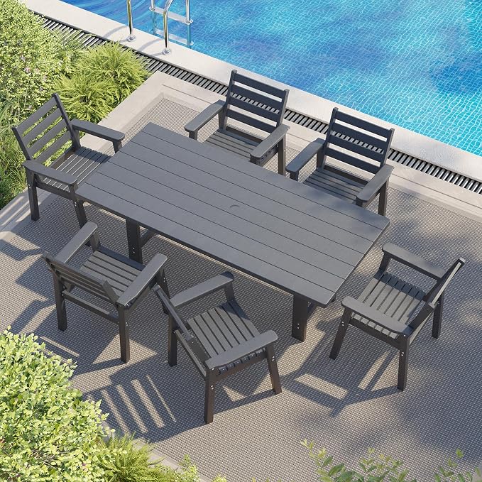 AMERLIFE 7-Piece HDPE Outdoor Dining Set - Image 9