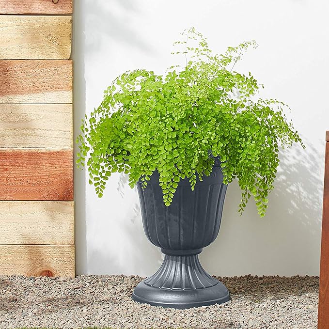 Arcadia Garden Products PL20GY Classic Traditional Plastic Urn Planter - Image 4