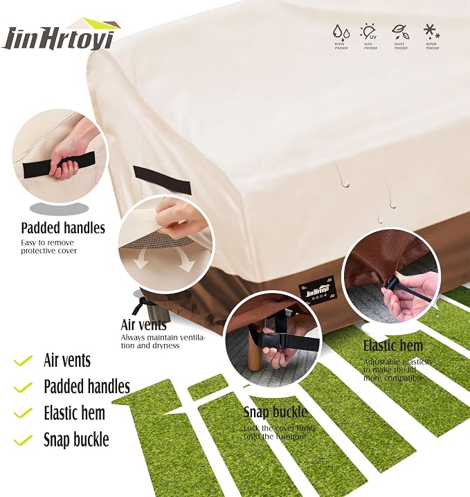JinHrtoyi 2-Seater Patio Loveseat Cover, 60Wx38Dx35H inches Outdoor Furniture - Image 6