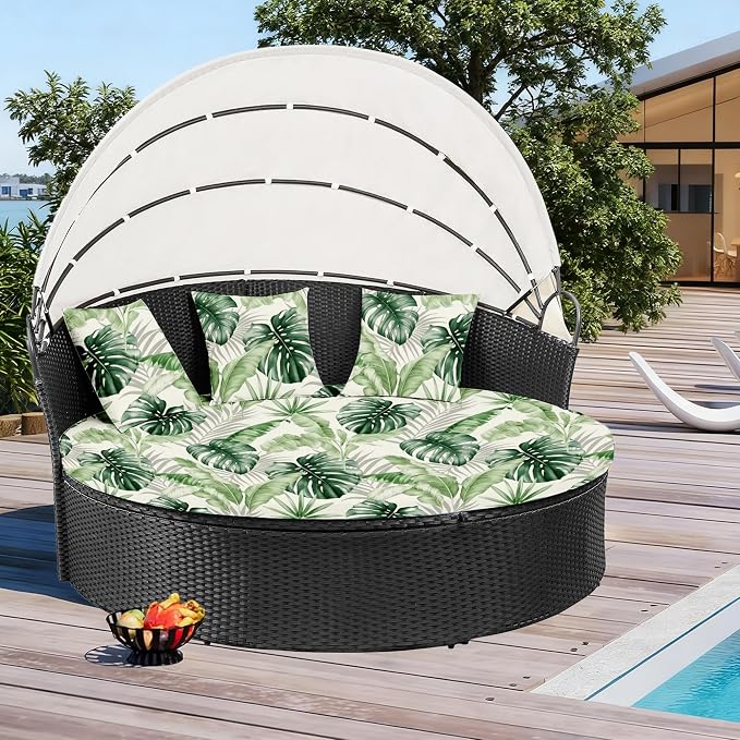 Round Cushion Covers with Attached Pillowcase, Elastic Fabric, 66 inch Diameter - Image 5