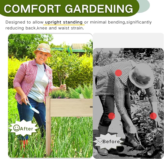 34x18x30in Wooden Raised Garden Bed - Image 4