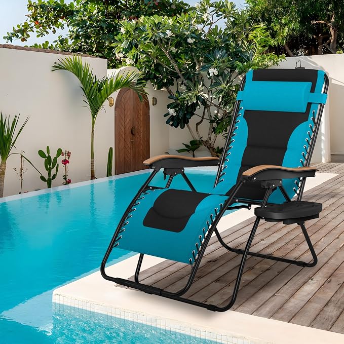 Sophia & William Oversized XXL Zero Gravity Chair Set of 2 Padded Adjustable - Image 2