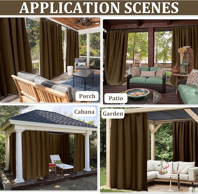 Gazebo Universal Replacement Privacy Curtain, 4-Panels Sidewall Curtains - Image 7