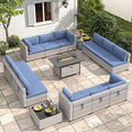 12-Seat Modern Outdoor Wicker Rattan Patio Furniture Set by MASIONBACKYARDS