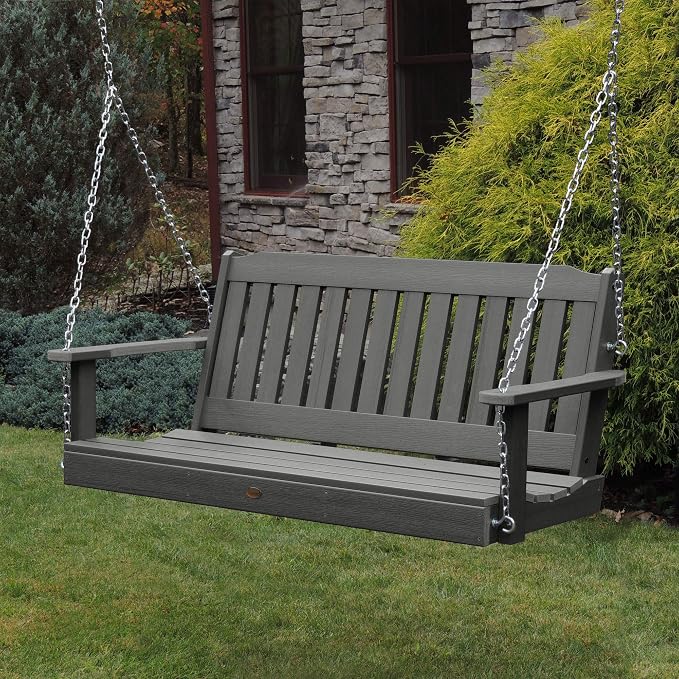 highwood Lehigh Porch Swing, 4 Feet, Coastal Teak - Image 2