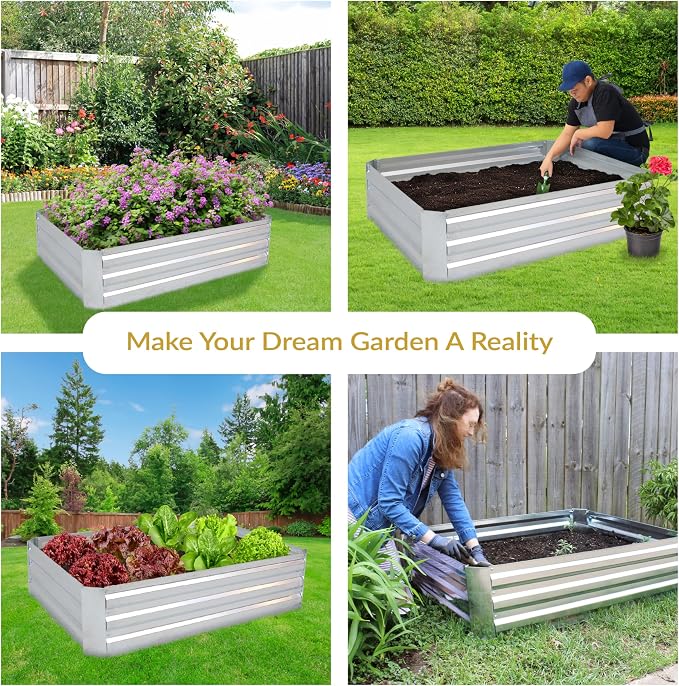 Sunnydaze 11.75" H Raised Metal Garden Bed - Image 4