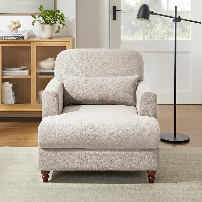 Oversized Chaise Lounge Chair Set of 2, Cloud Fluffy Chaise Sofa Recliner - Image 8