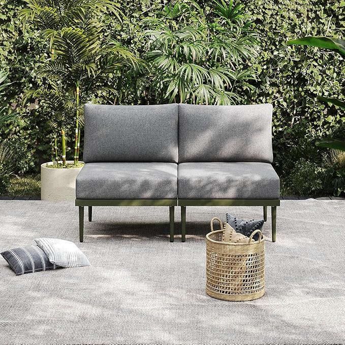 Sundale Outdoor 3 Pieces Patio Furniture Set, Metal Outdoor Sectional Sofa - Image 9