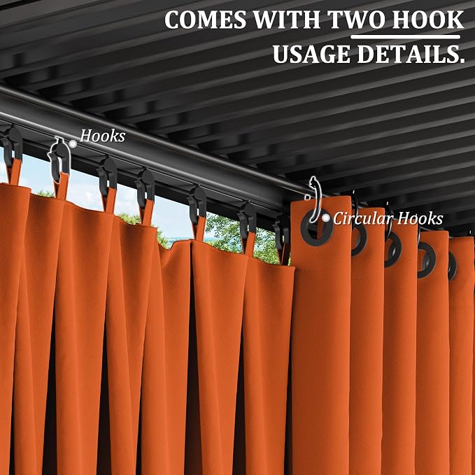 Gazebo Universal Replacement Privacy Curtain, 4-Panels Sidewall Curtains - Image 3