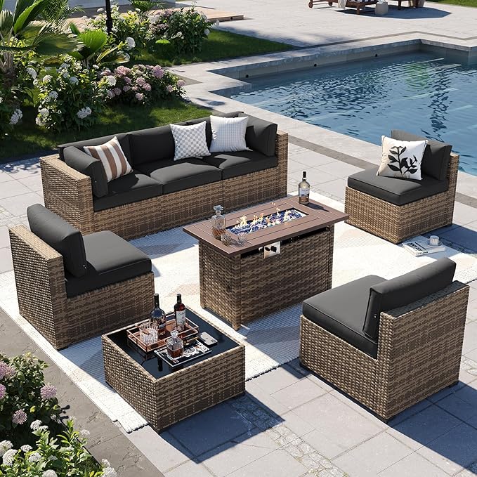 Aoxun Patio Furniture Sets, 8-Piece Outdoor Patio Furniture by Aoxun