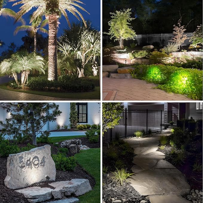 APONUO Solar Spot Lights Outdoor 4-in-1 Solar Landscape Lighting Dusk to Dawn - Image 3