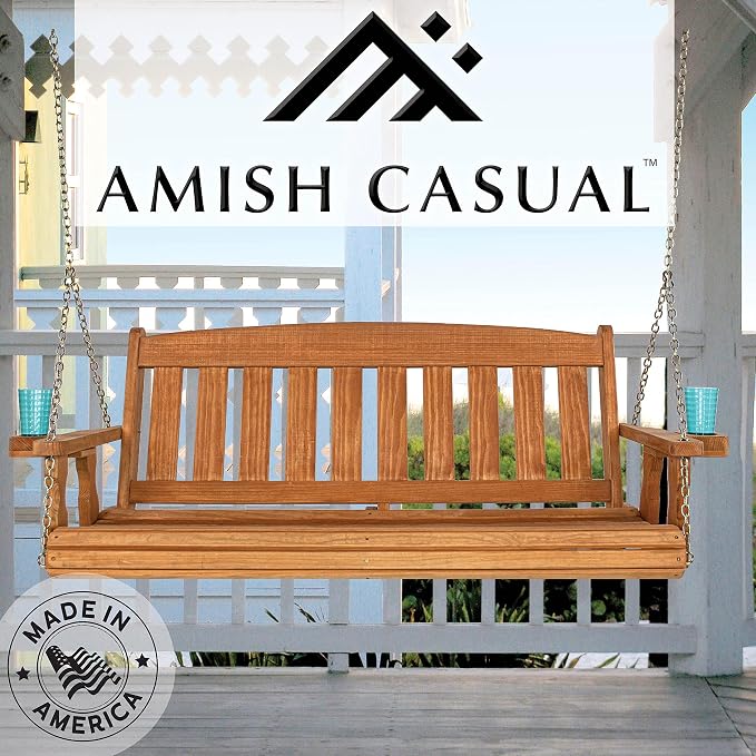 Amish Casual Heavy Duty 800 Lb Mission Treated Porch Swing - Image 4