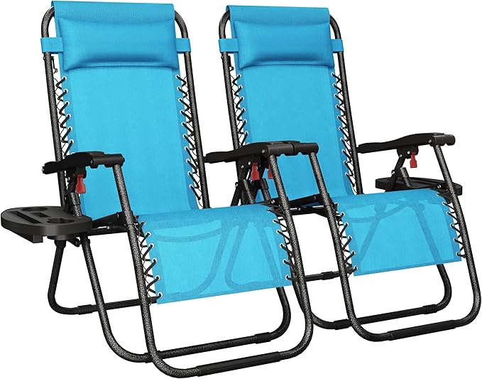 Yaheetech Zero Gravity Recliners Outdoor Adjustable Folding Reclining Lounge by Yaheetech