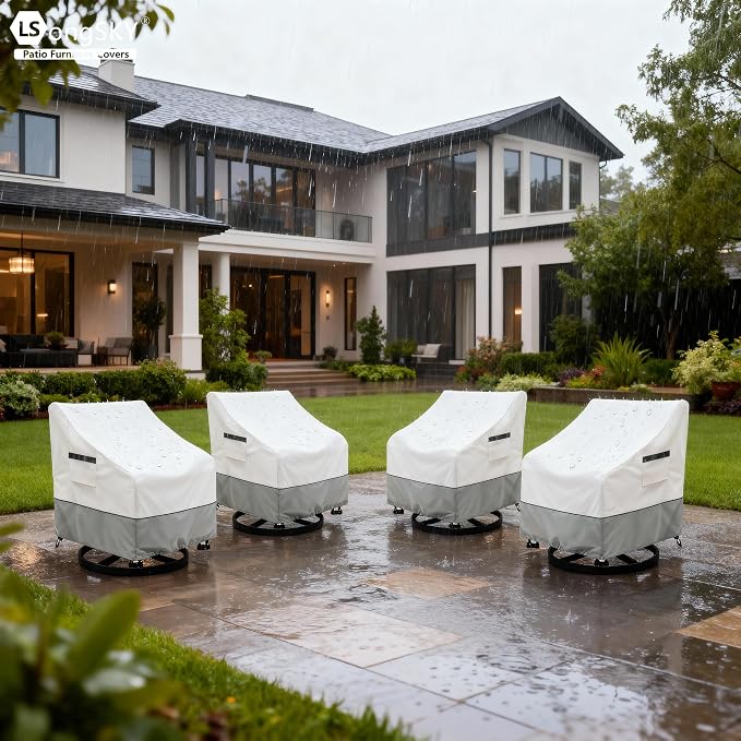 Patio Swivel Chair Cover 4 Pack, Waterproof Heavy Duty Outdoor Chair Covers - Image 5