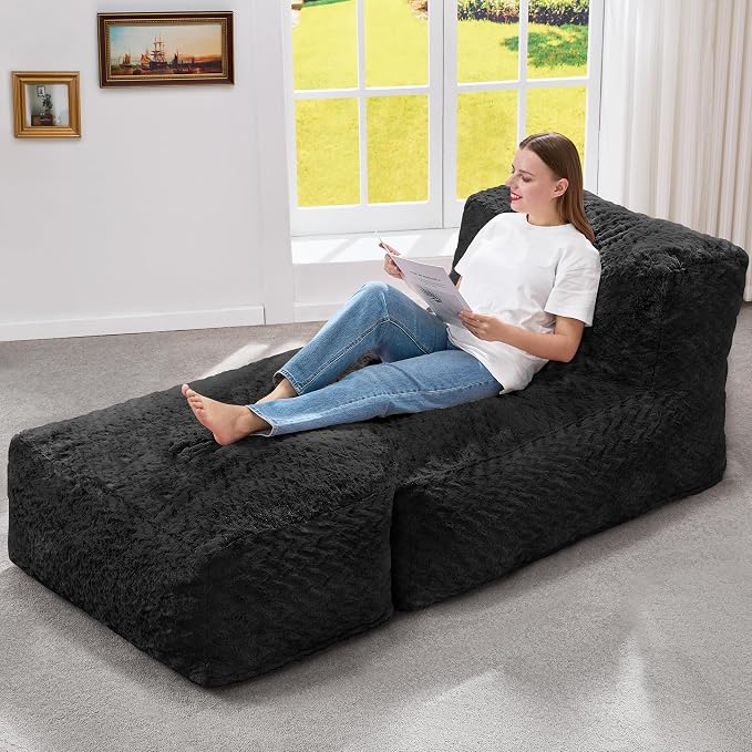 Hobestluk Bean Bag Chair Big Bean Bag Lounger by YourHomeDeservesMore