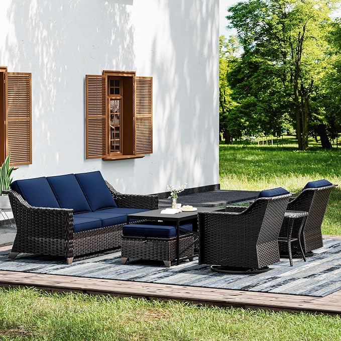 Joyside Wicker Patio Furniture Sets, 7 Pieces Upgraded Large Size Outdoor by Joyside