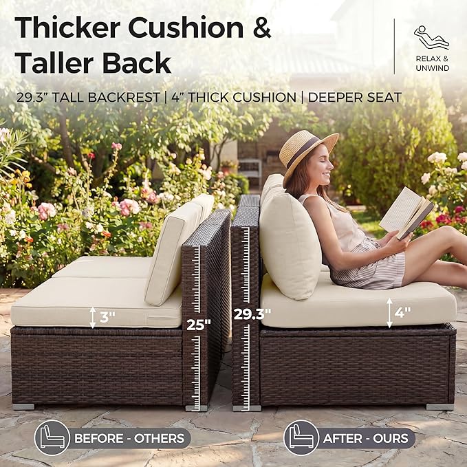 NICESOUL 9 Piece Modern Extra-Large Outdoor Patio Sectionals - Image 7