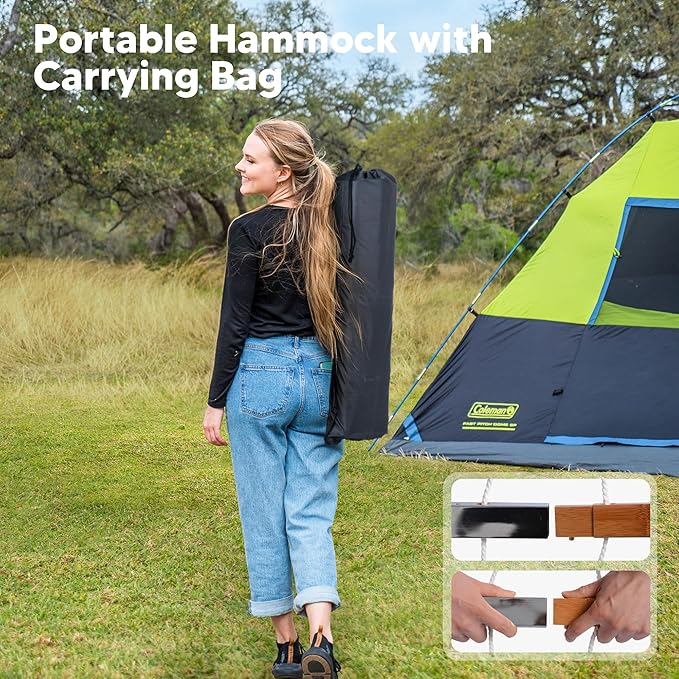 SUNCREAT Portable Double Outdoor Hammock, 450lbs Capacity, Quick Dry 2 Person - Image 4