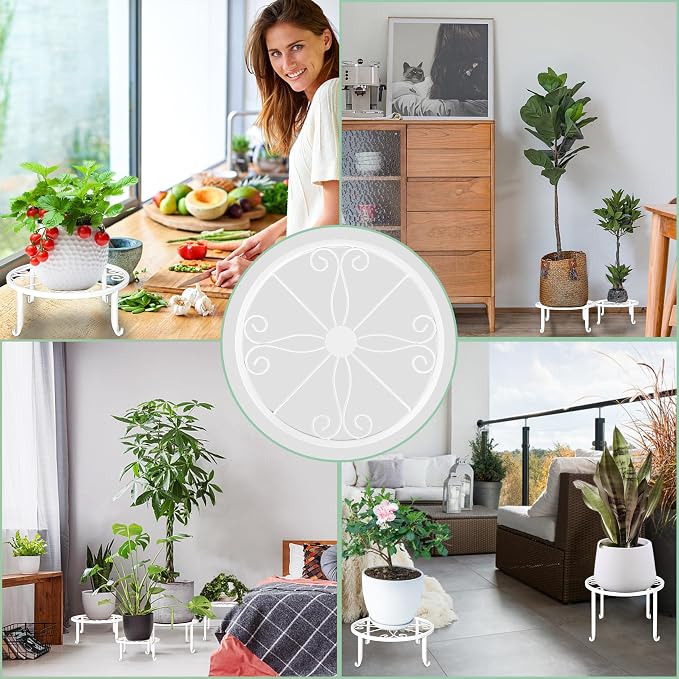 Plant Stands 5 Pack White Metal Plant Stand - Image 4