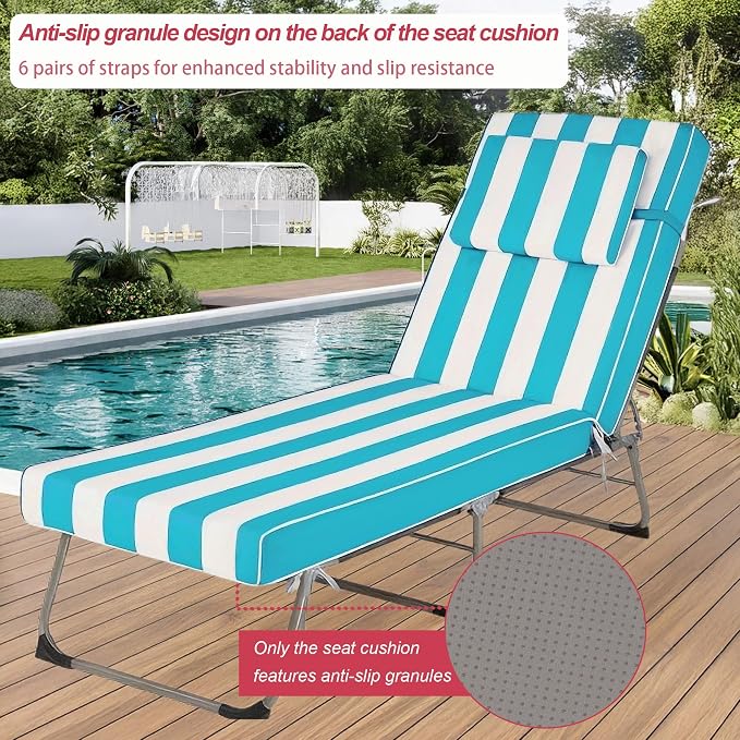 Chaise Lounge Cushions Outdoor 72x21x4 Inch, Patio Lounger Chair Cushion - Image 5