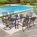 Domi 7 Pieces Patio Dining Sets All-Weather Metal Outdoor Modern Dining Sets by domioutdoorliving