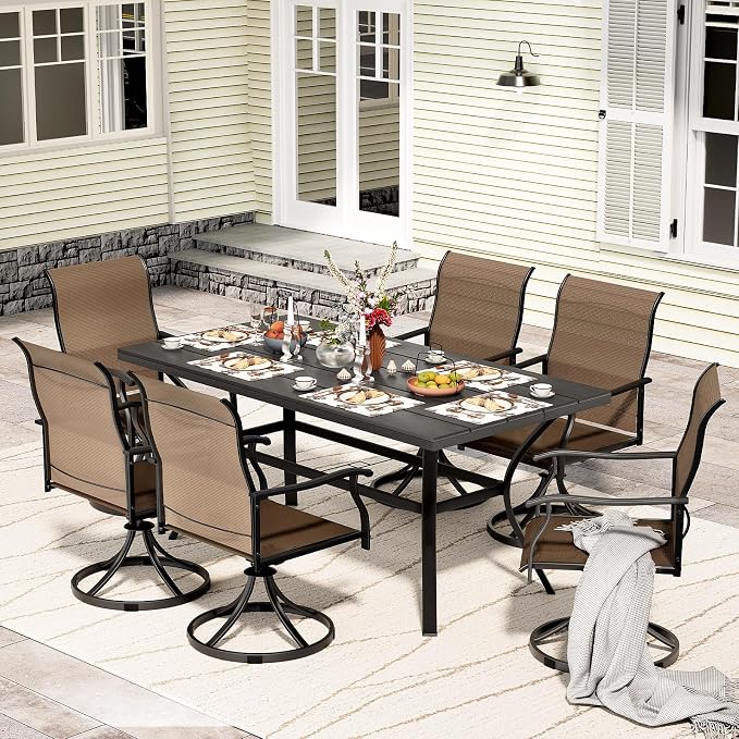 LEVELEVE 7 Piece Outdoor Patio Dining Set by Enjoyyourlife