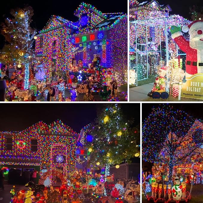 Dazzle Bright 2 Pack Total 400LED 132FT Multi-Colored Christmas Solar String - Image 3