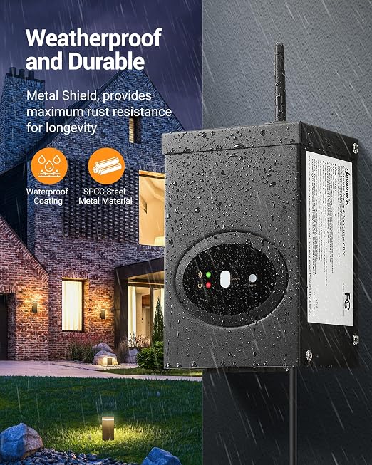 DEWENWILS Smart Low Voltage Landscape Transformer 120W, 120V AC to 12V AC - Image 6