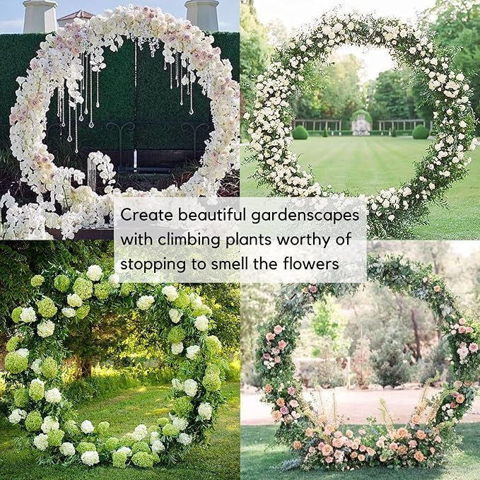 6.5FT Round Backdrop Stand Circle Balloon Arch Frame Double Metal Arch Stand - Image 7