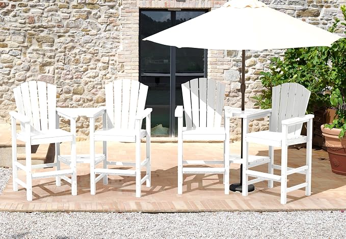 KINGYES Tall Adirondack Chair Set of 4, All Weather HDPE Bar Height Adirondack by KINGYES