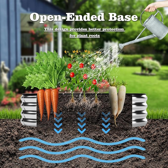 Galvanized Metal Planter Round Raised Garden Bed Kit - Image 4