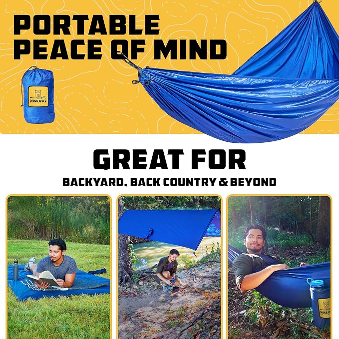 Wise Owl Outfitters Camping Hammock – 500lbs Portable Hammock - Image 6