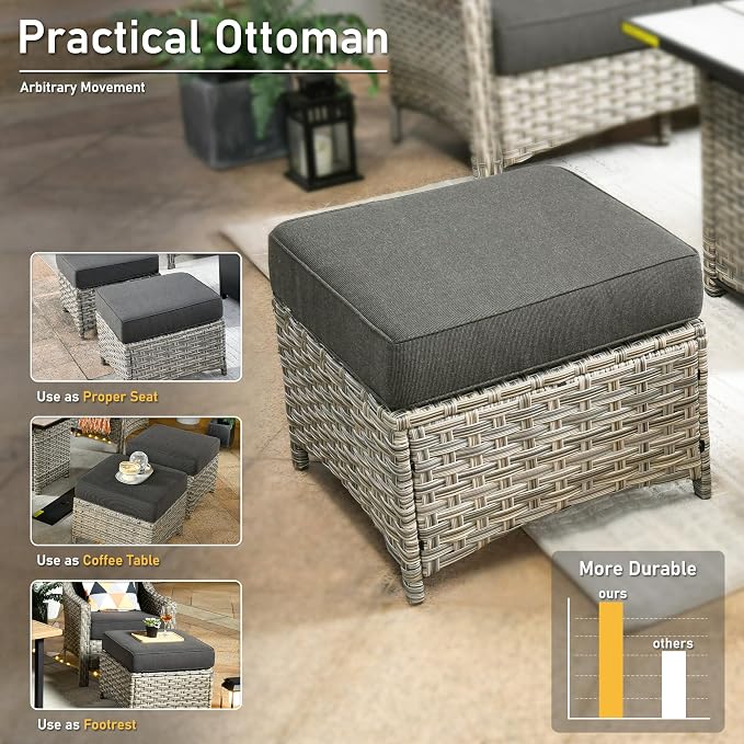 HOOOWOOO 6 Piece Patio Furniture Conversation Sets - Image 8