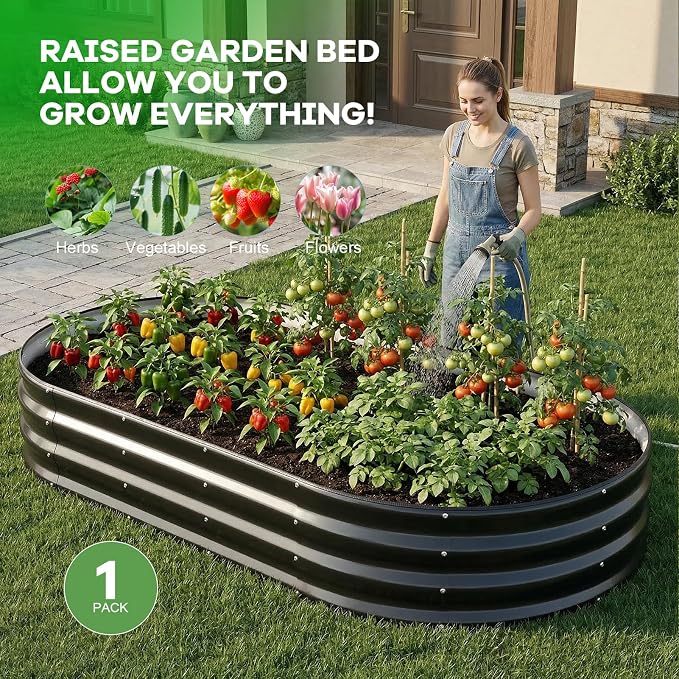 Galvanized Raised Garden Bed Outdoor, Rust-Resistant Garden Planter Box - Image 7