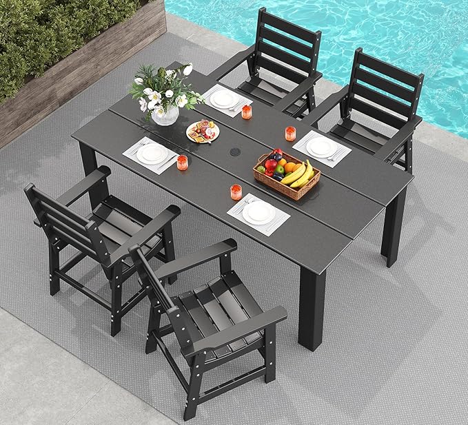 GREENVINES 5-Piece Outdoor Dining Set | HDPE | Patio Table and Chairs Sets by GreenVines