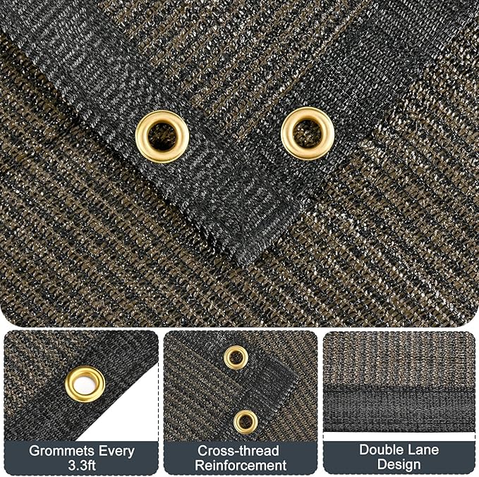 90% Sun Shade Cloth, Kesfitt 8x12FT Garden Shade Cover - Image 3
