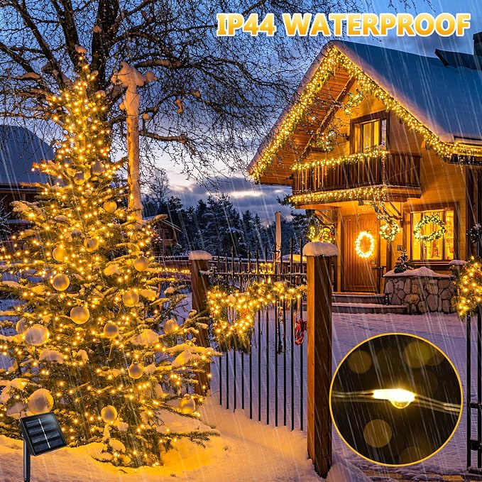 JMEXSUSS 2 Pack Solar String Lights Outdoor Waterproof, Each 33FT 100 LED Warm - Image 7