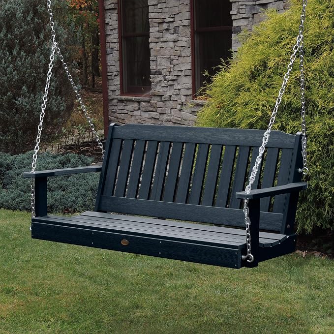 Highwood Lehigh Porch Swing, 5 Feet, Federal Blue - Image 2