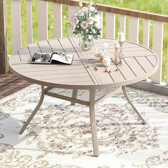 VICLLAX Round Patio Table with Adjustable Umbrella Hole - Image 2