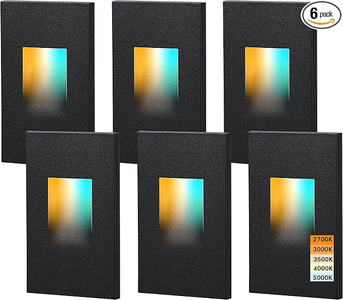 CLOUDY BAY 120V Dimmable 5 Color LED Indoor Outdoor Step Light, by CLOUDYBAY