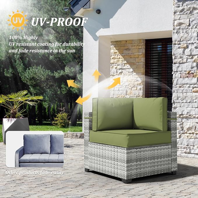 14 Pcs Outdoor Cushion Covers Patio Cushion Slipcovers Replacement Splash Proof - Image 5