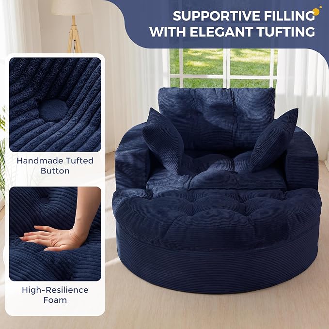 MAXYOYO Modular Sectional Chaise Lounge Sofa, Round Upholstered Lounge Chair - Image 5