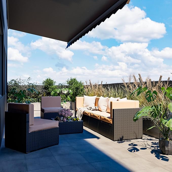 Pamapic 7 Pieces Outdoor Sectional Furniture，Wicker Patio sectional Furniture - Image 5