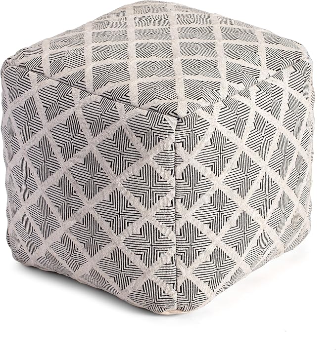 Anji Mountain Artisan Crafted Cotton Blend Pouf Ottoman | Versatile Floor by AnjiMountain