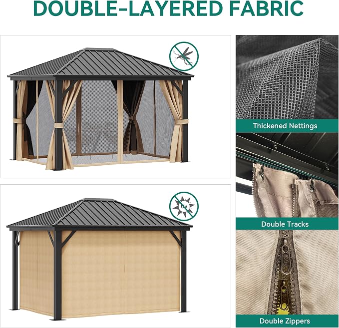 YITAHOME 10x12ft Hardtop Gazebo - Image 2
