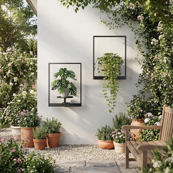 2 Pack Plant Stand Indoor Outdoor Hanging Planters - Image 7