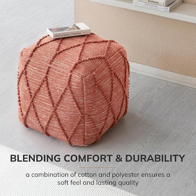 Anji Mountain 100% Handmade & Handcrafted Comfortable Home Décor Pouf Ottoman - Image 6